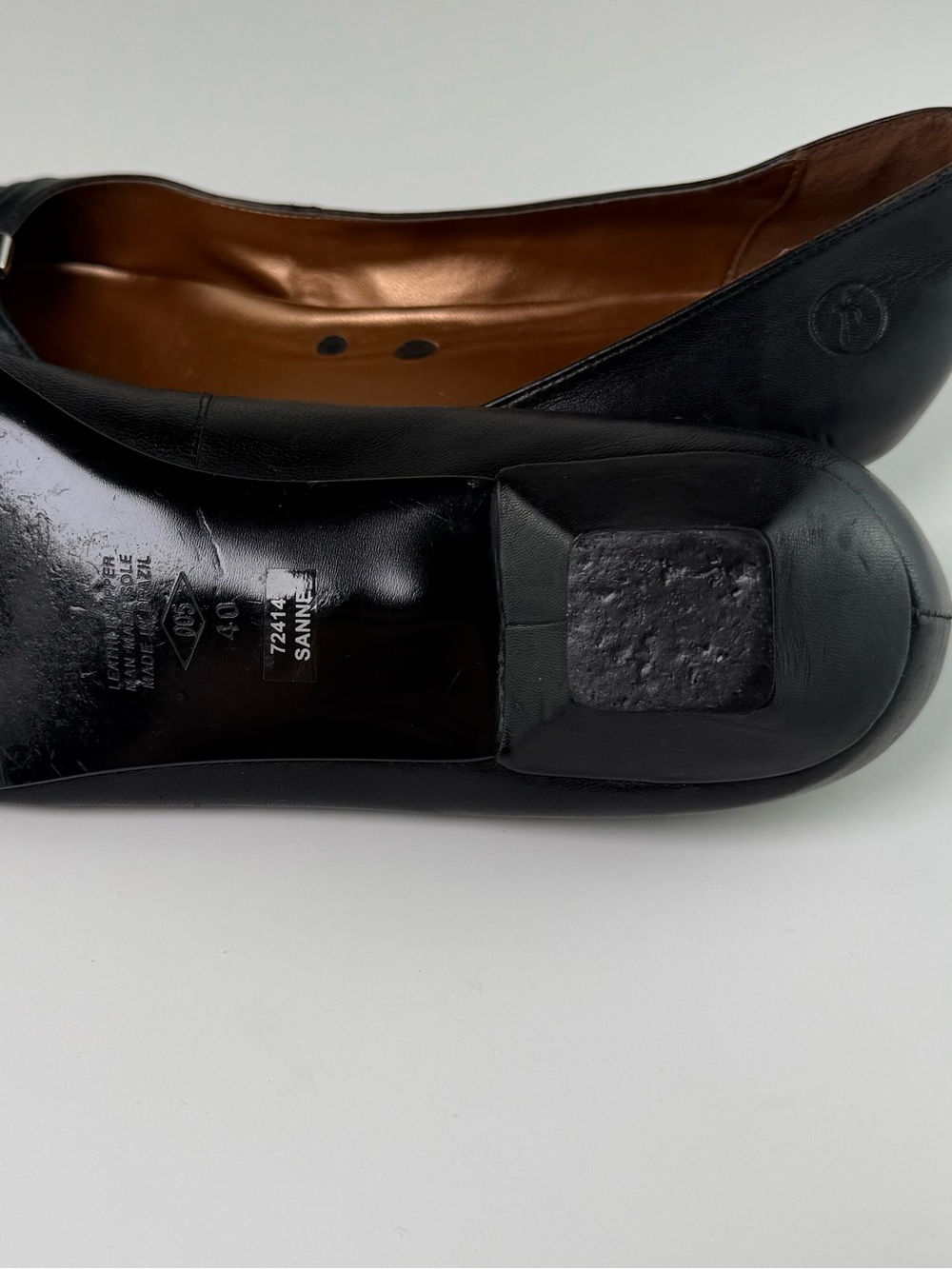 Bronx Pointed Toe Leather Ballet Flats Shoes US 9 9.5 = EU 40 Black Office Siren - Picture 7 of 9